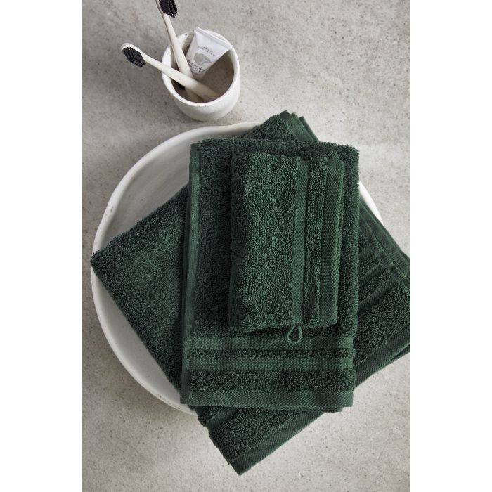 Bath Basics gastendoek 30x50cm donkergroen (2 stuks)