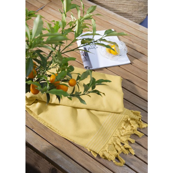 Soft Cotton hamamdoek/fouta 100x180cm geel