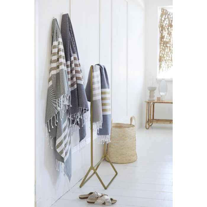 Sunshade Happiness hamamdoek/fouta 100x180cm legergroen