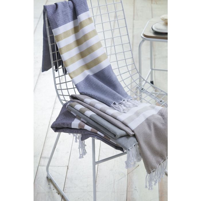 Sunshade Happiness hamamdoek/fouta 100x180cm off-black