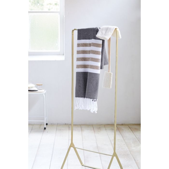 Sunshade Happiness hamamdoek/fouta 100x180cm off-black