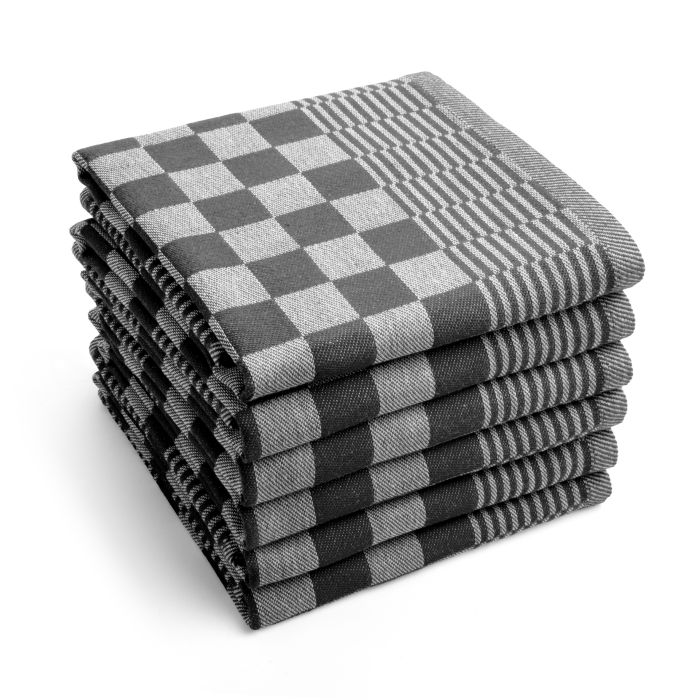 Clean & Tidy theedoek 50x70cm zwart (6 stuks)