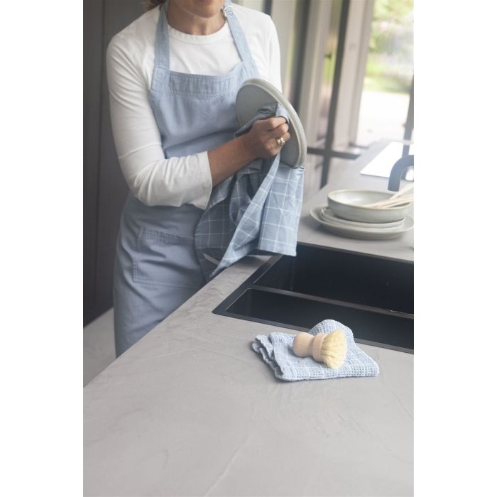 Dry with Blocks theedoek 50x70cm jeans blauw