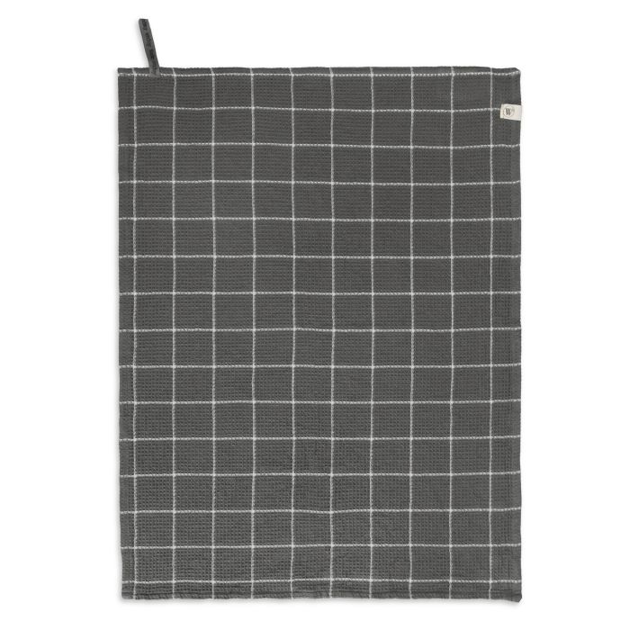 Dry with Cubes keukendoek 50x70cm off-black