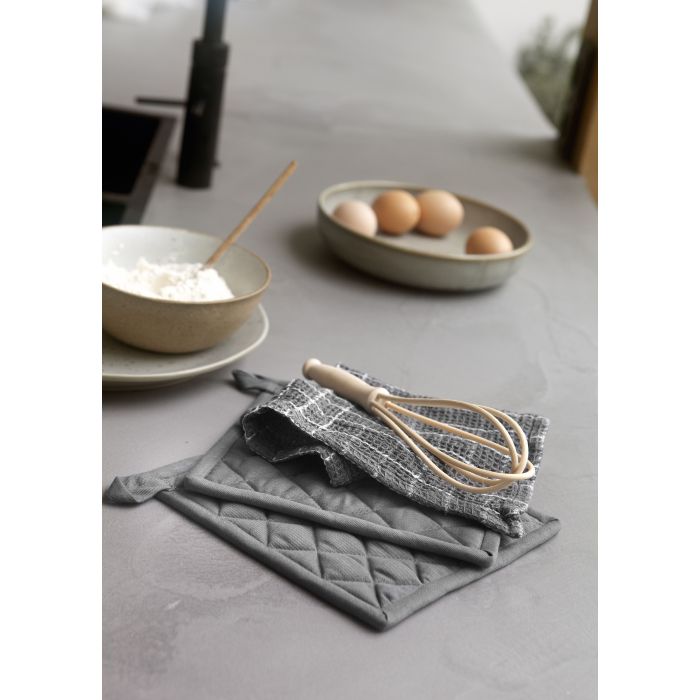 Dry with Cubes keukendoek 50x70cm off-black
