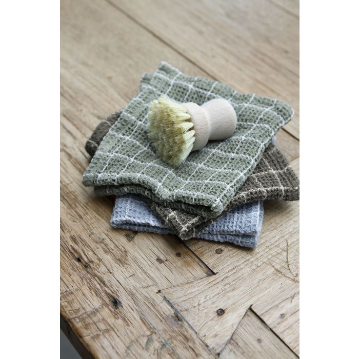 Dry with Cubes vaatdoek 30x30cm off-black (3 stuks)