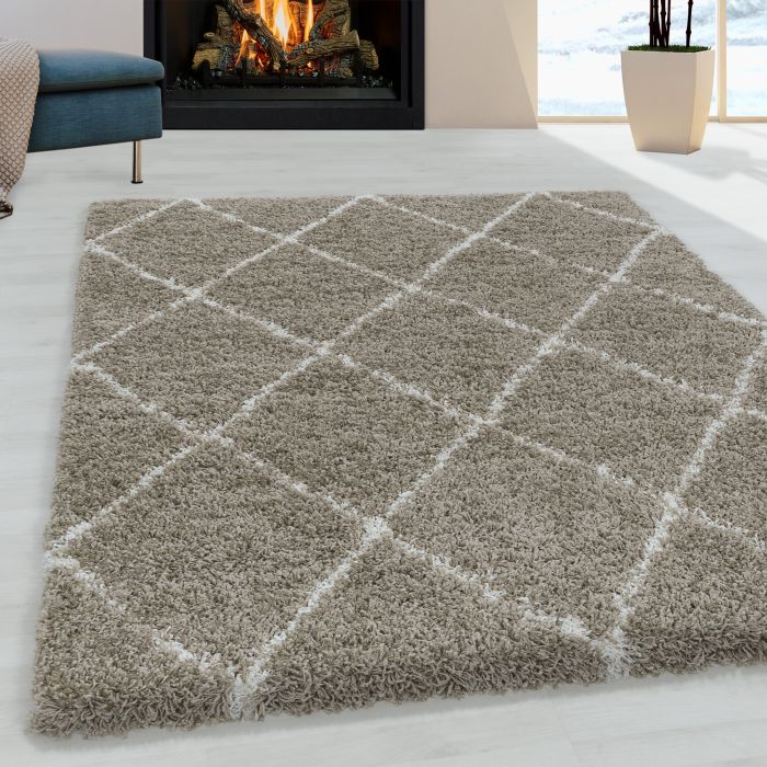 Alvor Shaggy vloerkleed hoogpolig rechthoek 80x150cm beige