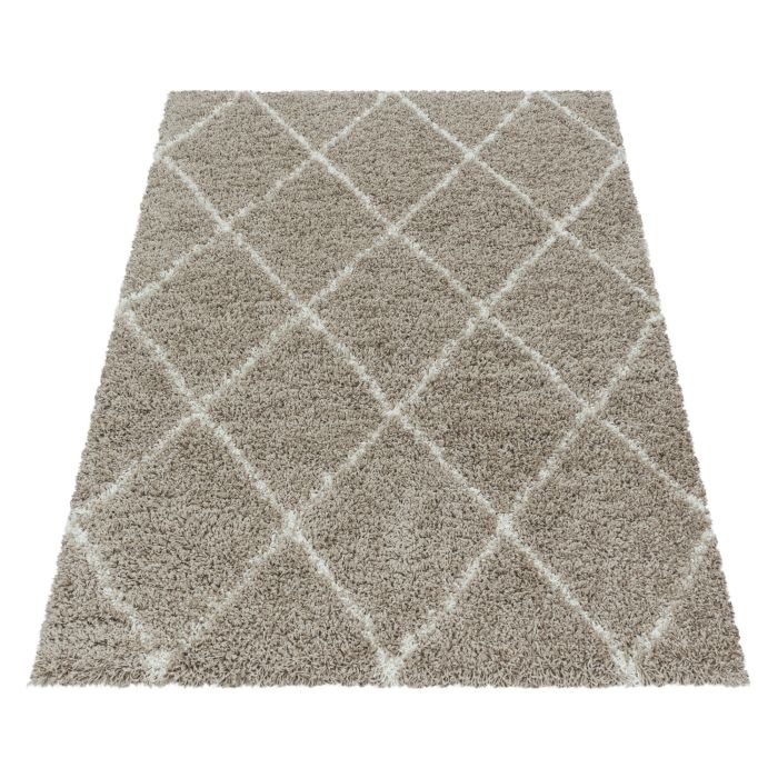 Alvor Shaggy vloerkleed hoogpolig rechthoek 140x200cm beige
