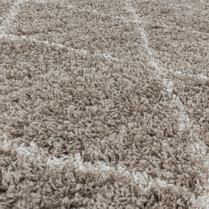Alvor Shaggy vloerkleed hoogpolig rechthoek 140x200cm beige