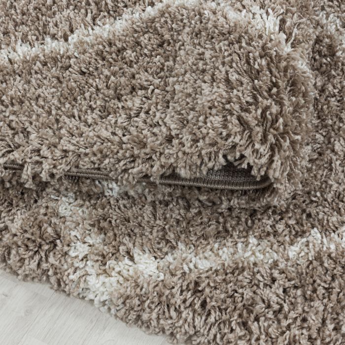 Alvor Shaggy vloerkleed hoogpolig rond Ø 80cm beige