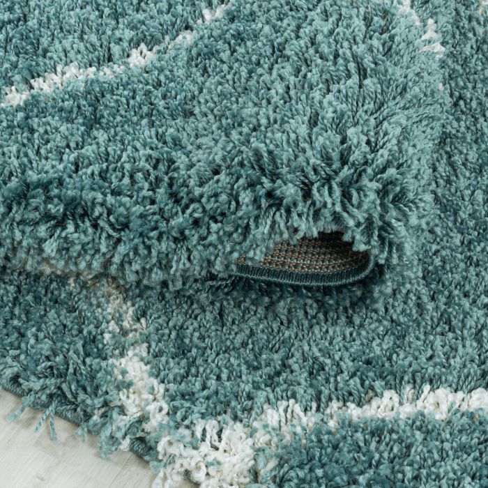 Alvor Shaggy vloerkleed hoogpolig rechthoek 60x110cm blauw