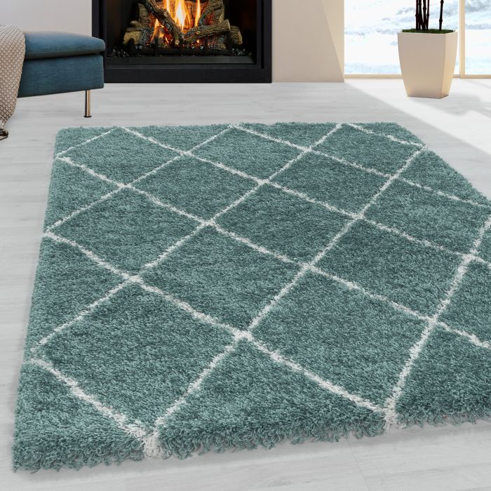 Alvor Shaggy vloerkleed hoogpolig rechthoek 160x230cm blauw