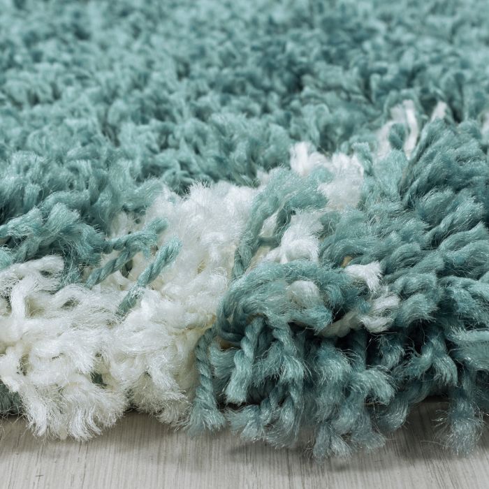 Alvor Shaggy vloerkleed hoogpolig rond Ø 120cm blauw