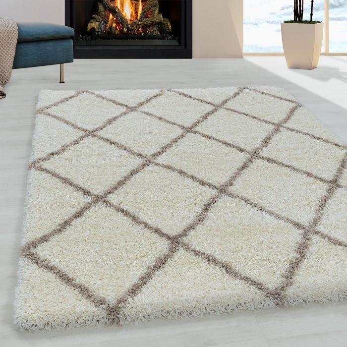 Alvor Shaggy vloerkleed hoogpolig rechthoek 160x230cm crème