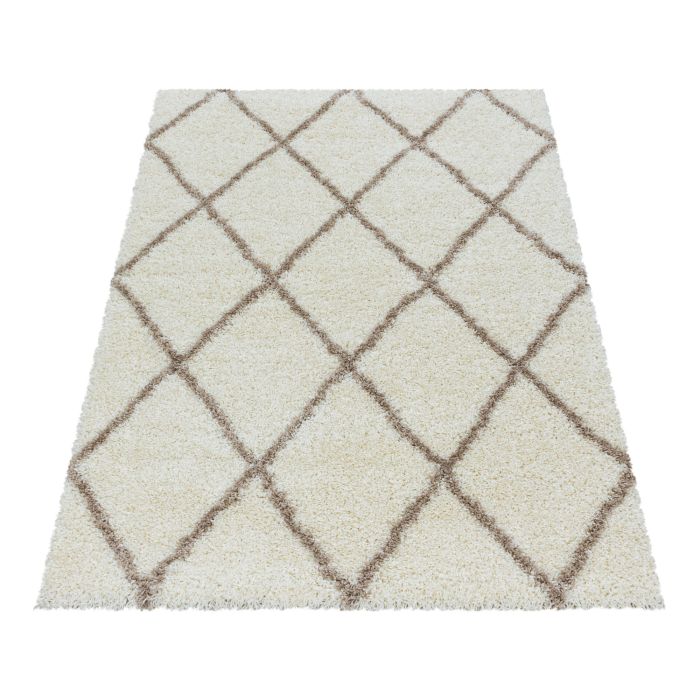 Alvor Shaggy vloerkleed hoogpolig rechthoek 160x230cm crème