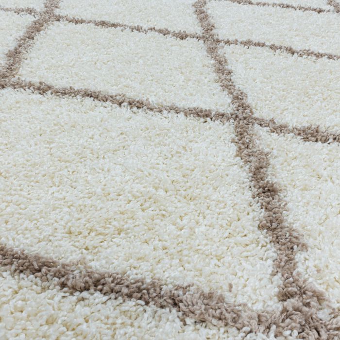 Alvor Shaggy vloerkleed hoogpolig rechthoek 160x230cm crème