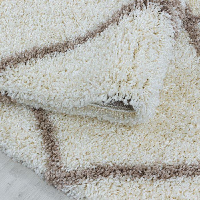 Alvor Shaggy vloerkleed hoogpolig rechthoek 160x230cm crème