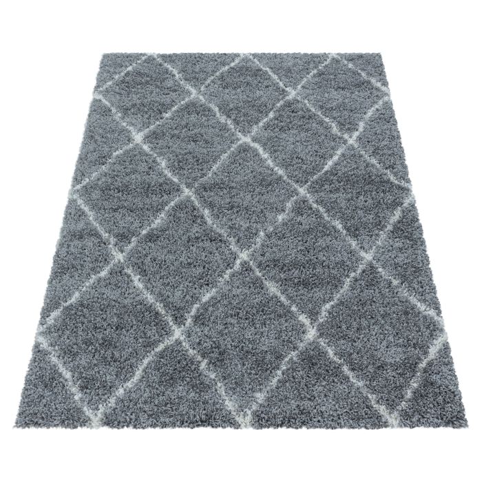 Alvor Shaggy vloerkleed hoogpolig rechthoek 60x110cm grijs