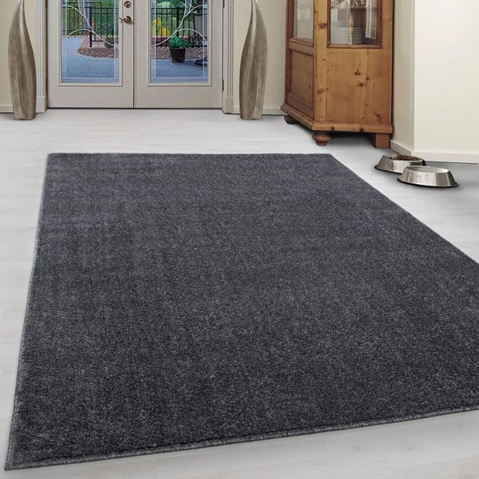 Ata vloerkleed laagpolig rechthoek 80x150cm grijs