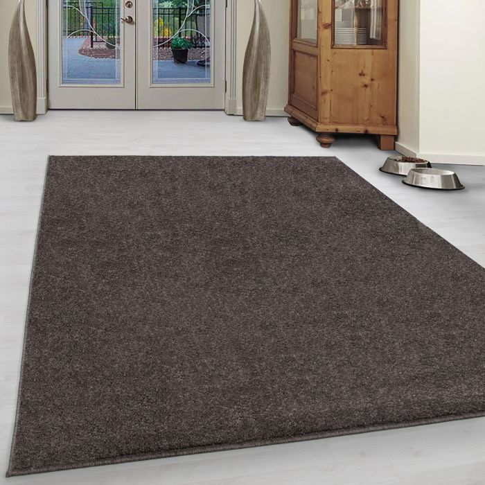Ata vloerkleed laagpolig rechthoek 140x200cm mokka