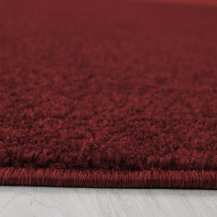 Ata vloerkleed laagpolig rond Ø 120cm rood
