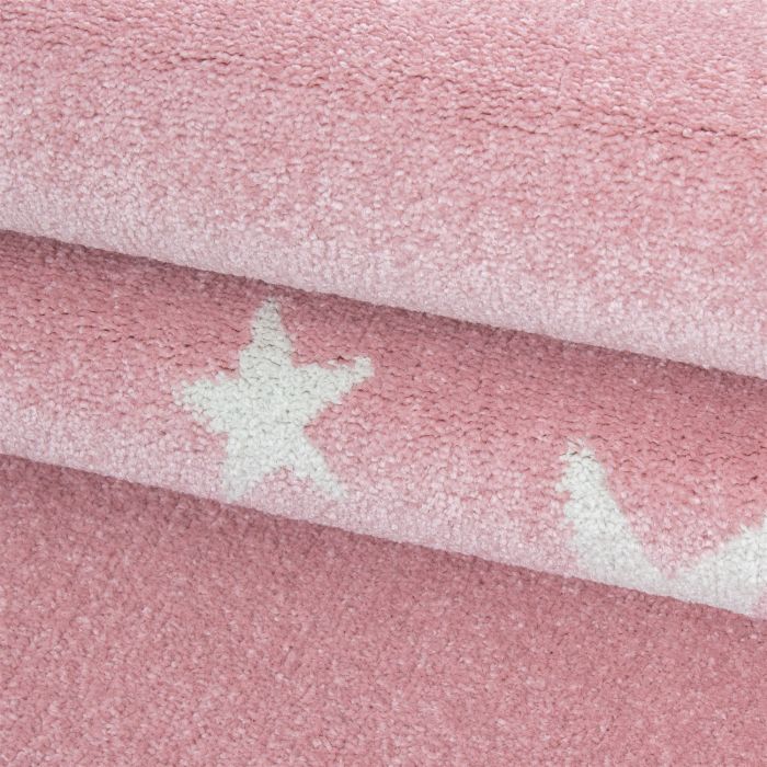 Bambi Ster kinderkamer vloerkleed laagpolig rechthoek 160x230cm roze