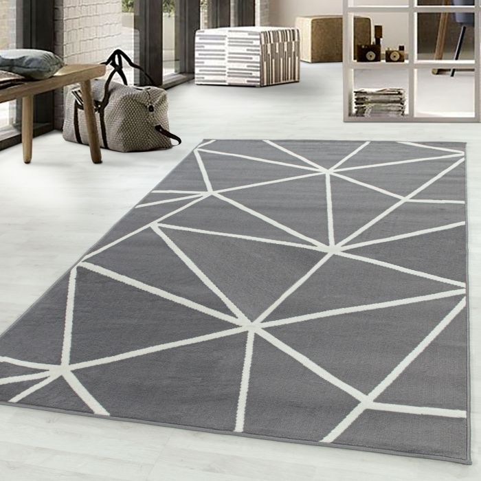 Base Web vloerkleed laagpolig rechthoek 140x200cm grijs