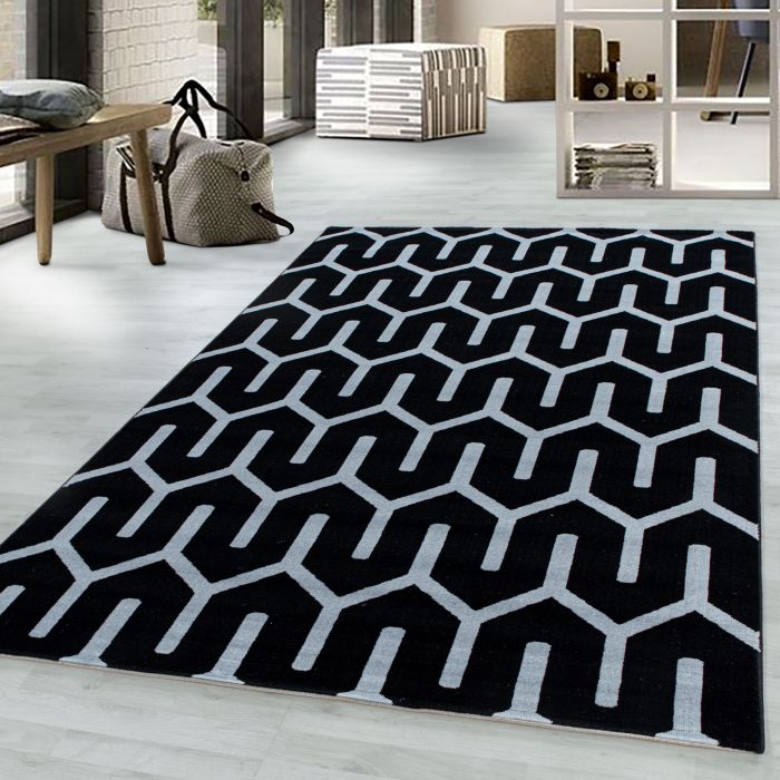 Costa Blas vloerkleed laagpolig rechthoek 120x170cm zwart