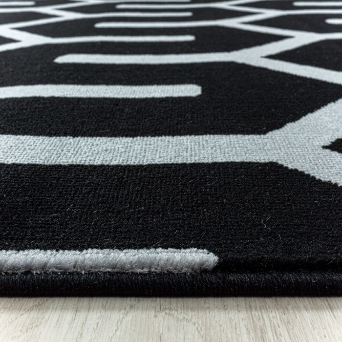 Costa Blas vloerkleed laagpolig rechthoek 120x170cm zwart