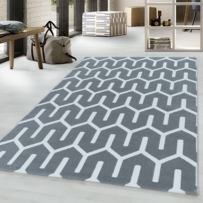 Costa Blas vloerkleed laagpolig rechthoek 140x200cm grijs