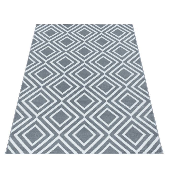 Costa Rhombus vloerkleed laagpolig rechthoek 80x150cm grijs
