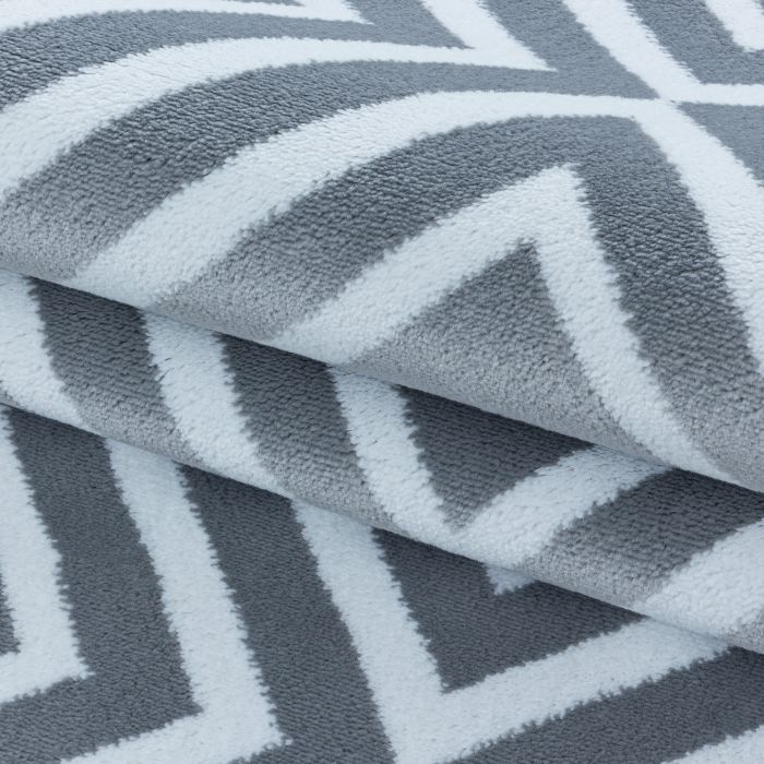 Costa Rhombus vloerkleed laagpolig rechthoek 80x150cm grijs