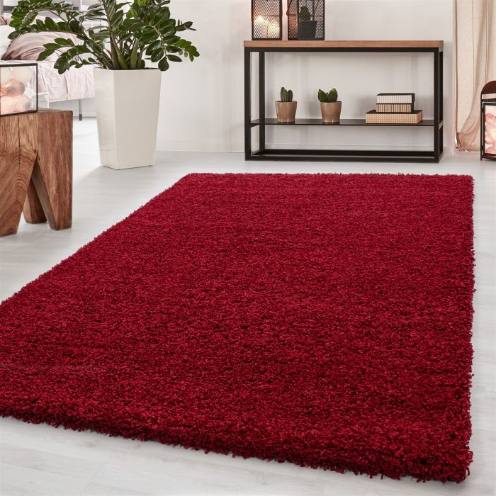 Dream Shaggy vloerkleed hoogpolig rechthoek 65x130cm rood