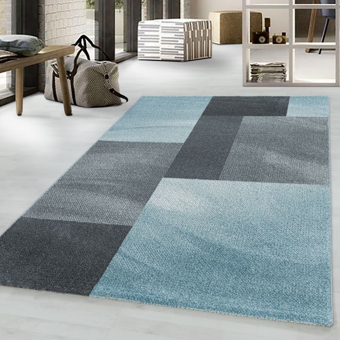 Efor Trapz vloerkleed laagpolig rechthoek 140x200cm blauw