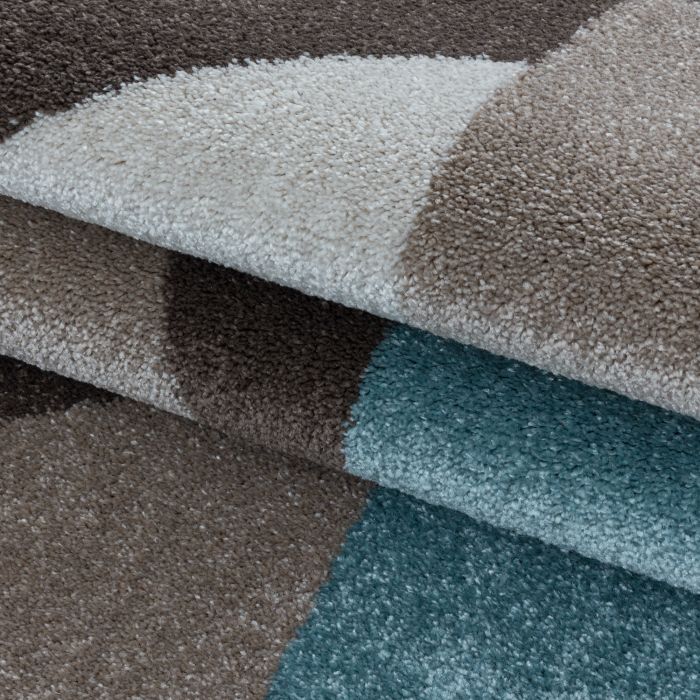 Efor Hexa vloerkleed laagpolig loper 80x250cm blauw