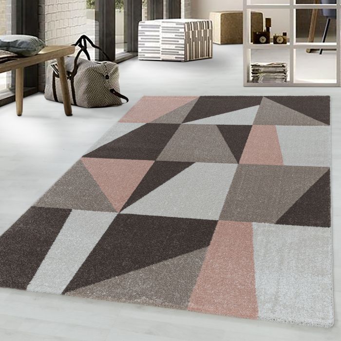 Efor Hexa vloerkleed laagpolig rechthoek 80x150cm roos