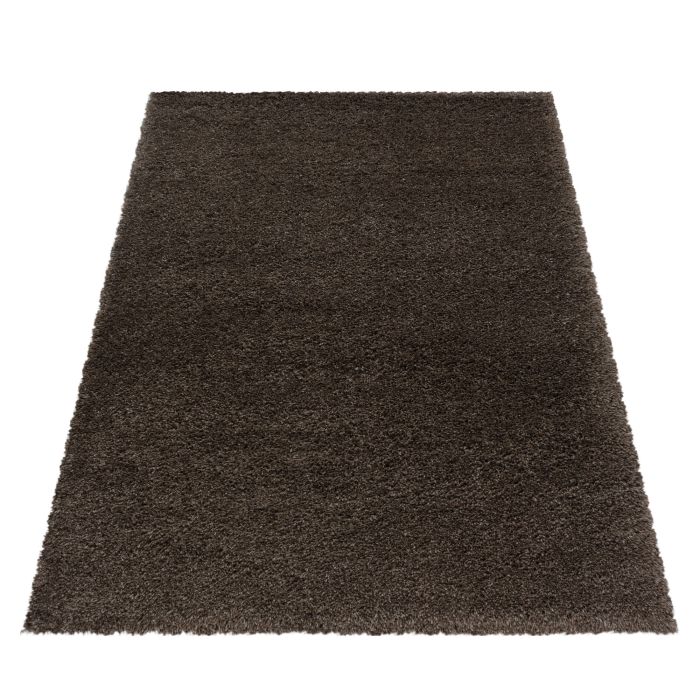 Fluffy Shaggy vloerkleed hoogpolig rechthoek 120x170cm bruin
