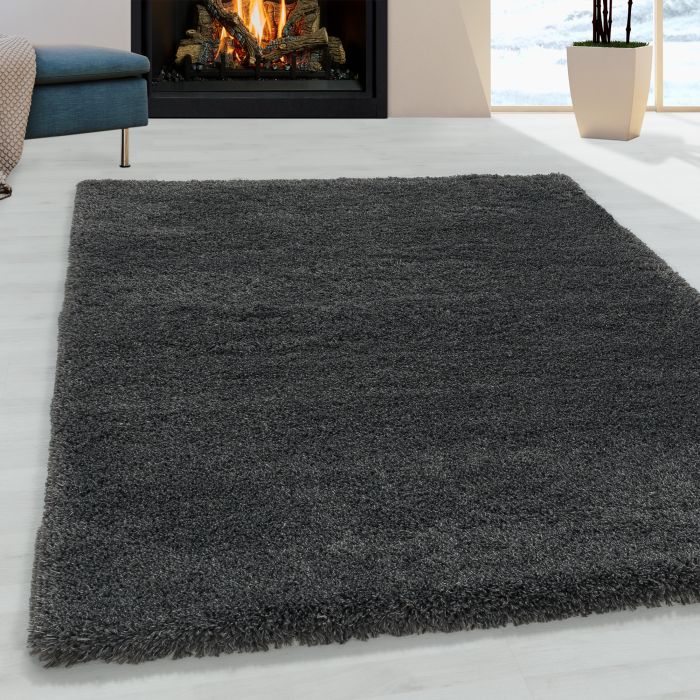 Fluffy Shaggy vloerkleed hoogpolig rechthoek 160x230cm grijs