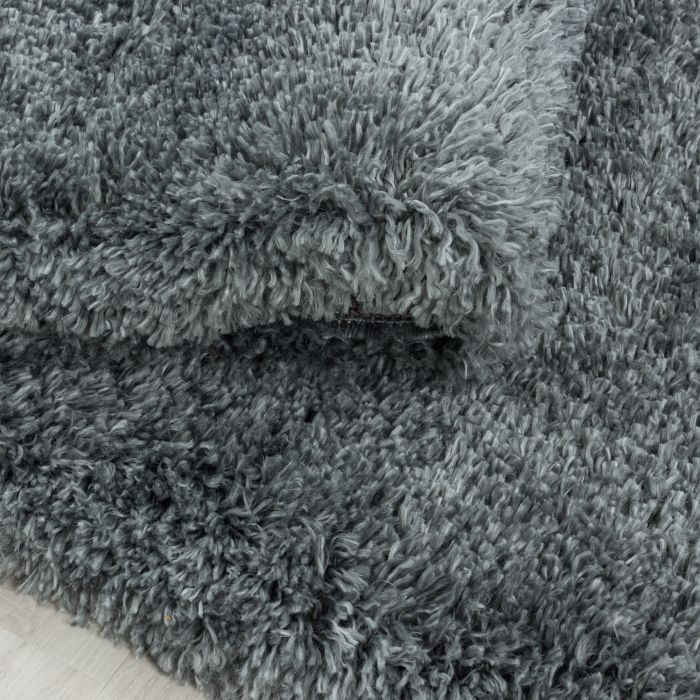 Fluffy Shaggy vloerkleed hoogpolig rechthoek 80x150cm lichtgrijs