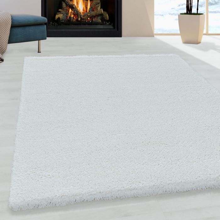 Fluffy Shaggy vloerkleed hoogpolig rechthoek 120x170cm wit