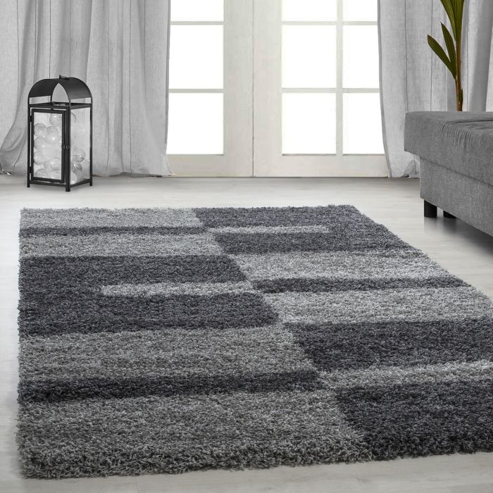Gala Shaggy vloerkleed hoogpolig rechthoek 160x230cm grijs