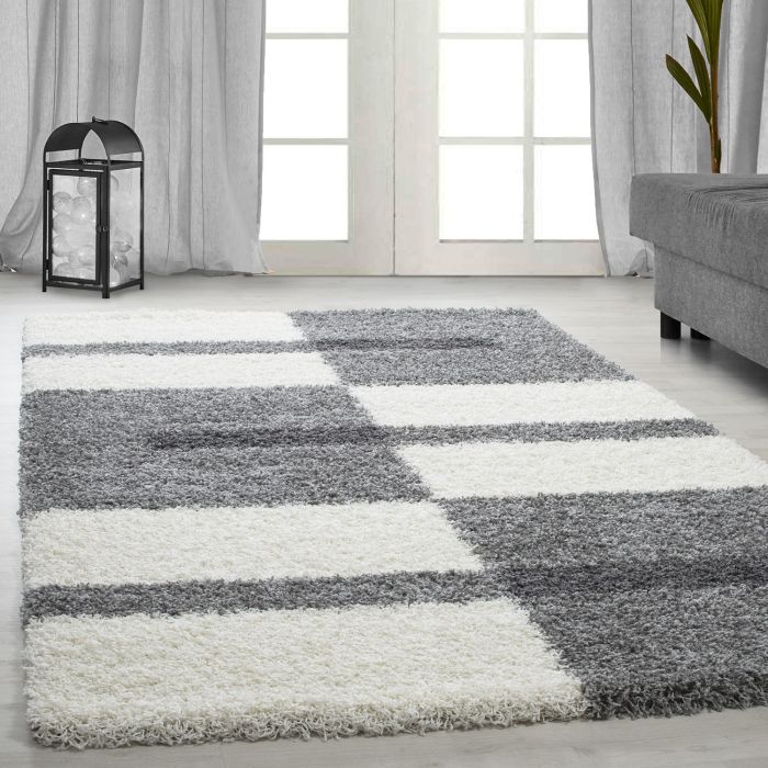 Gala Shaggy vloerkleed hoogpolig rechthoek 60x110cm lichtgrijs