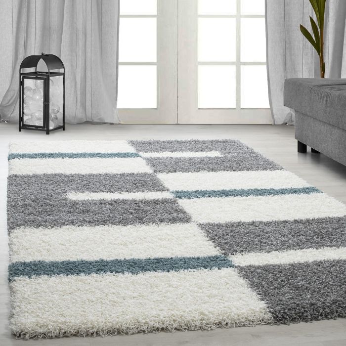 Gala Shaggy vloerkleed hoogpolig rechthoek 140x200cm turquoise