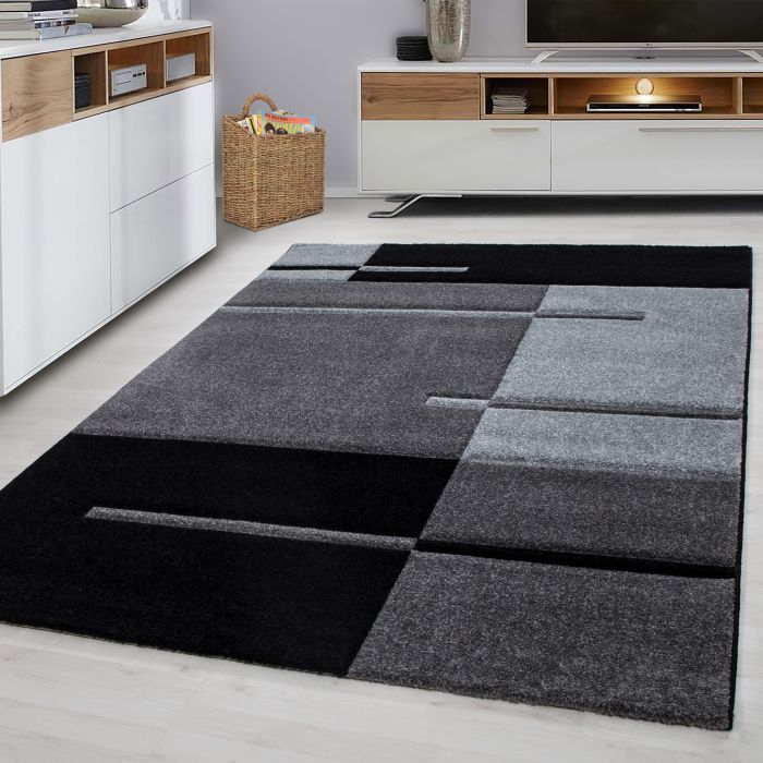 Hawaii Streep vloerkleed laagpolig rechthoek 80x150cm grijs