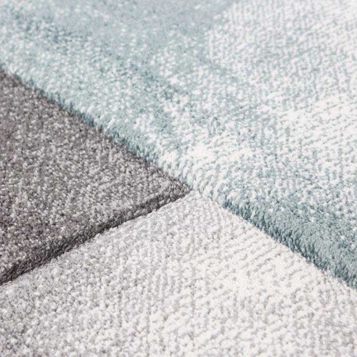 Hawaii Tetris vloerkleed laagpolig rechthoek 120x170cm blauw