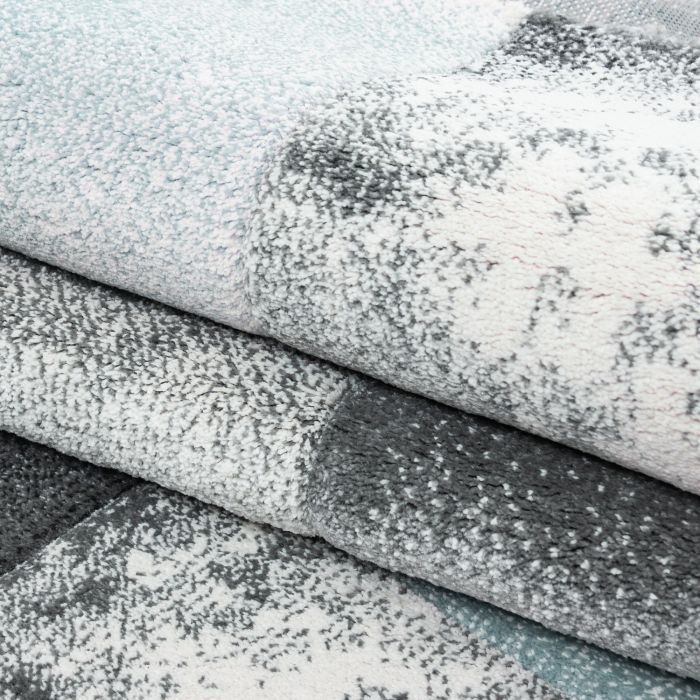 Hawaii Tetris vloerkleed laagpolig rechthoek 120x170cm blauw
