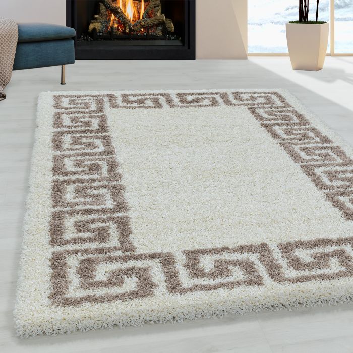 Hera Shaggy vloerkleed hoogpolig rechthoek 280x370cm beige