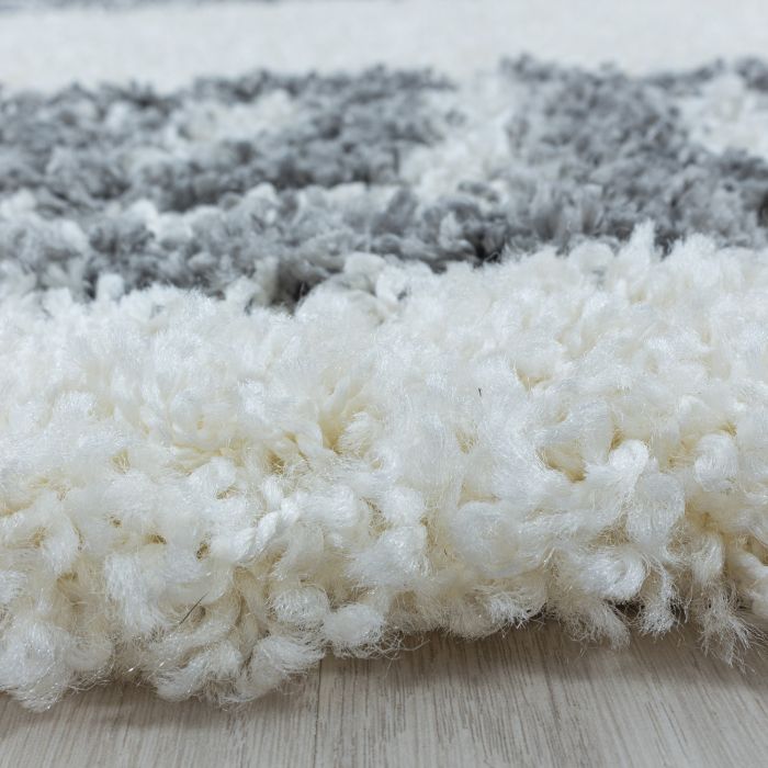 Hera Shaggy vloerkleed hoogpolig rond Ø 120cm crème
