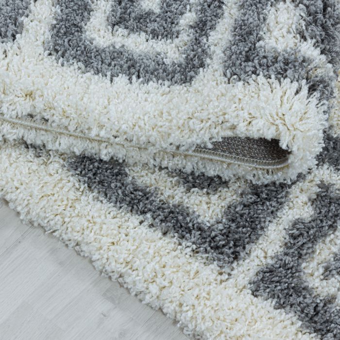 Hera Shaggy vloerkleed hoogpolig rond Ø 120cm crème