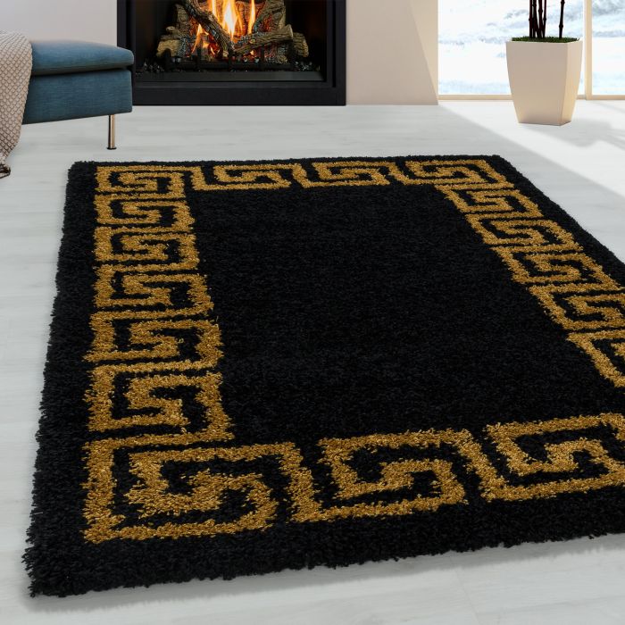 Hera Shaggy vloerkleed hoogpolig rechthoek 120x170cm goud